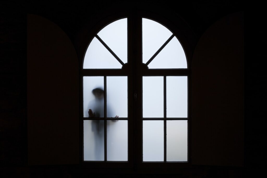 Silhouette near a window